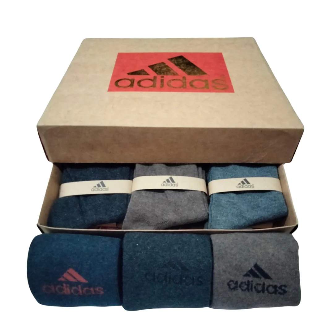 Adidas Long Cotton Winter Socks-MIX Colors (6 Pairs) - Image 3