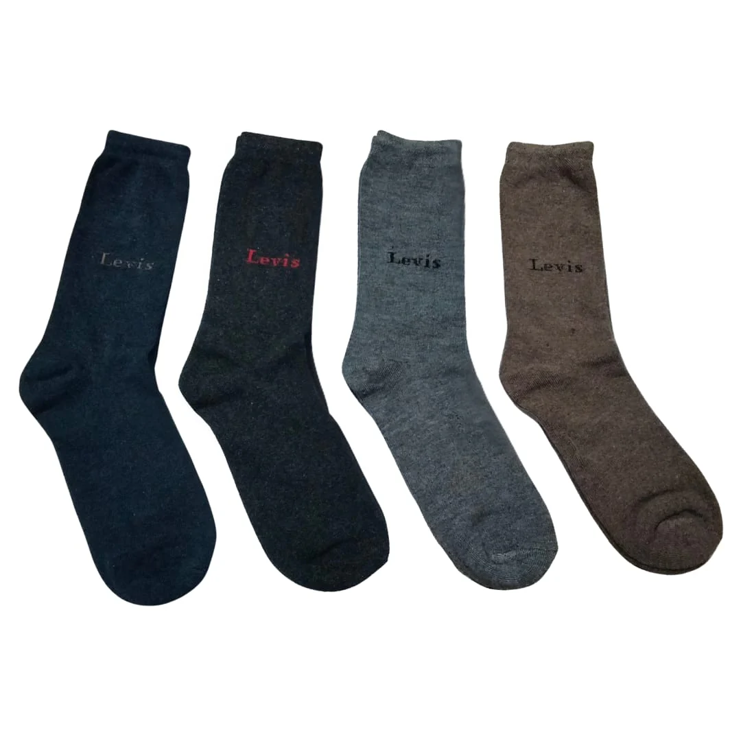 Levi's Long Cotton Winter Socks-MIX Colors (12 Pairs) - Image 5